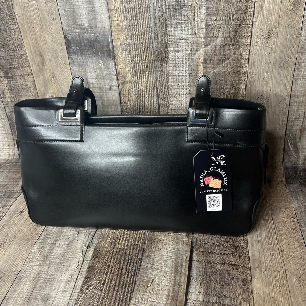 PINO CARINA BLACK LEATHER SHOULDER HANDBAG